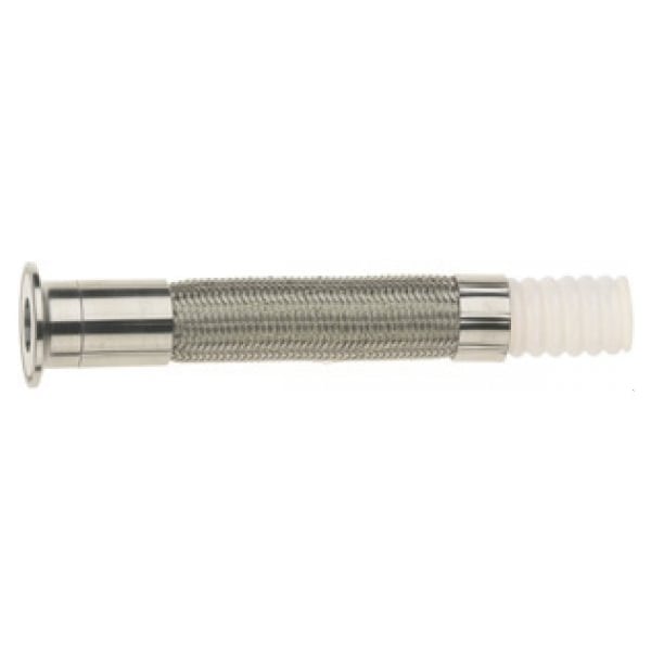 Non-Conductive Open Pitch True ID Convoluted PTFE Hose, 1 in Nominal, 1000 psi Working, Braided 304